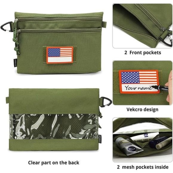 Tactical Carry On Zipper Pouch, Toiletry Bag Packing Sack Cosmetic Kit Makeup - Picture 4 of 6